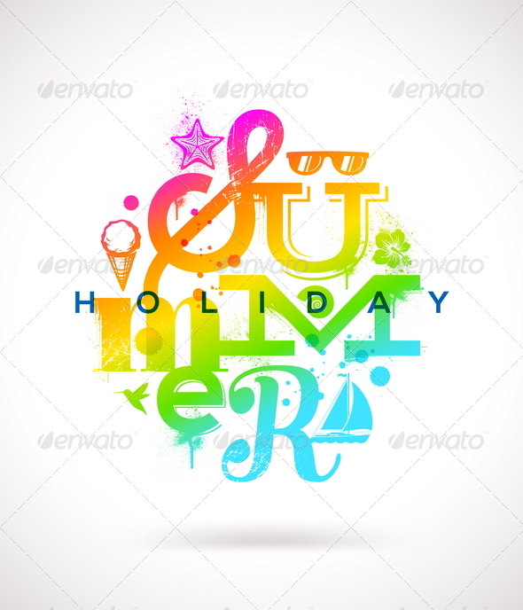 GraphicRiver Summer Holidays Multicolored Design 7249914 GraphicRiver Summer Holidays Multicolored Design 7249914
