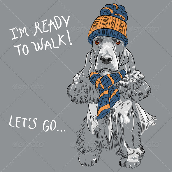 GraphicRiver Hipster Dog English Cocker Spaniel 7250593 GraphicRiver Hipster Dog English Cocker Spaniel 7250593