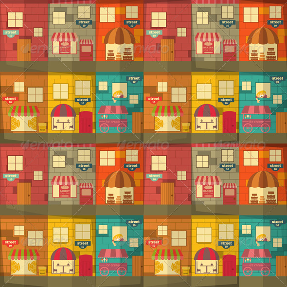 GraphicRiver Town Seamless Background 7251107 GraphicRiver Town Seamless Background 7251107