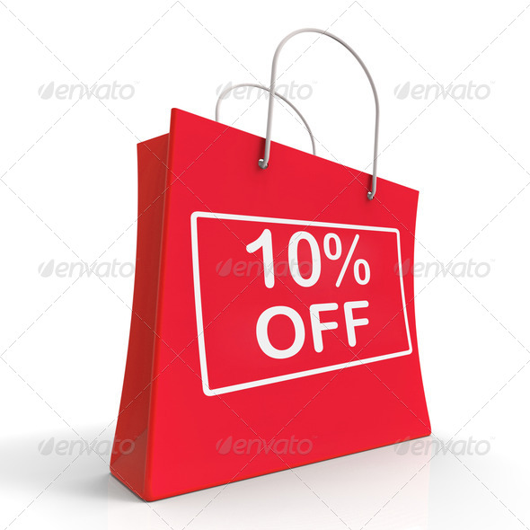 Shopping Bag Shows Sale Discount Ten Percent Off 10 (Misc) Photo Download