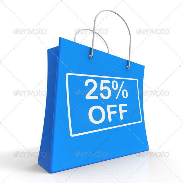 Shopping Bag Shows Sale Discount Twenty Five Percent Off 25 (Misc) Photo Download