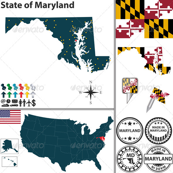 GraphicRiver Map of state Maryland USA 7251350 GraphicRiver Map of state Maryland USA 7251350