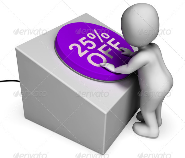 Twenty Five Percent Off Button Means 25 Discount (Misc) Photo Download