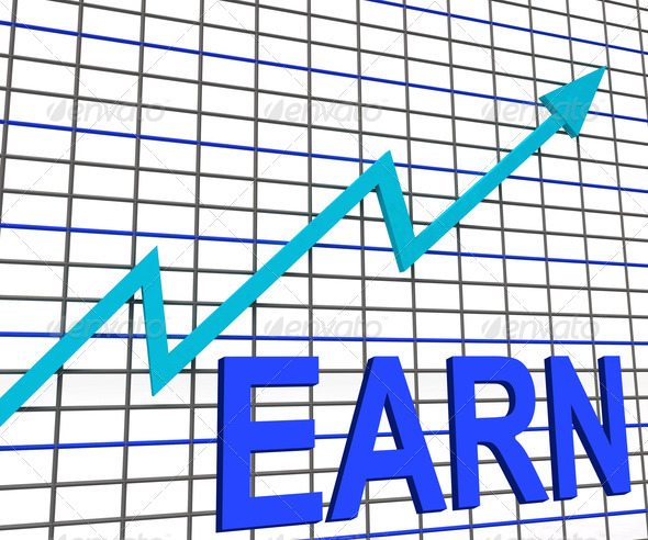 Earn Graph Chart Shows Increase Earnings Growing (Misc) Photo Download