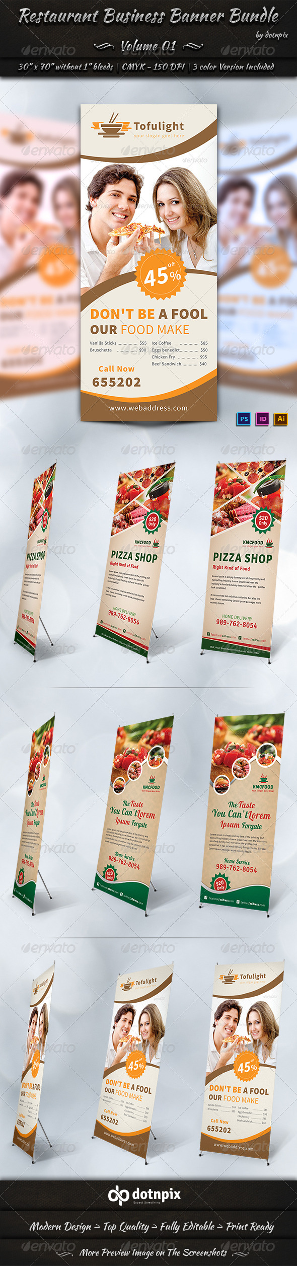 Restaurant Business Banner Bundle | Volume 1 (Signage)