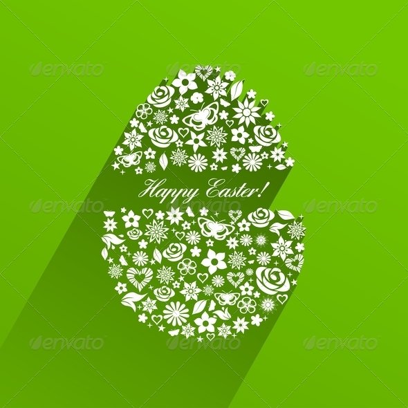GraphicRiver Easter Egg Consisting of White Flowers 7251760 GraphicRiver Easter Egg Consisting of White Flowers 7251760