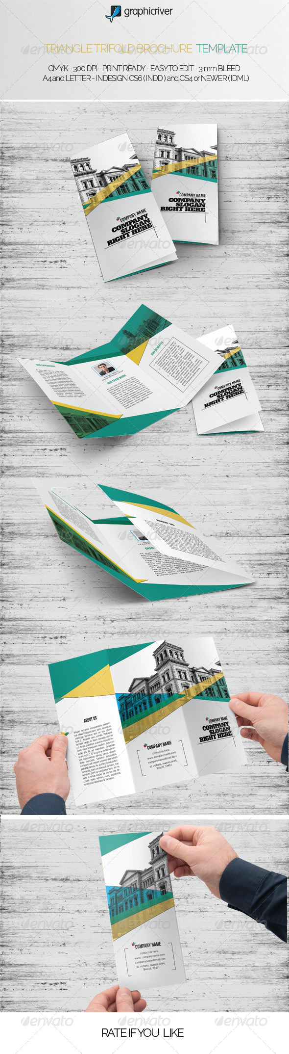 GraphicRiver Triangle Trifold Brochure Template 7254577 GraphicRiver Triangle Trifold Brochure Template 7254577