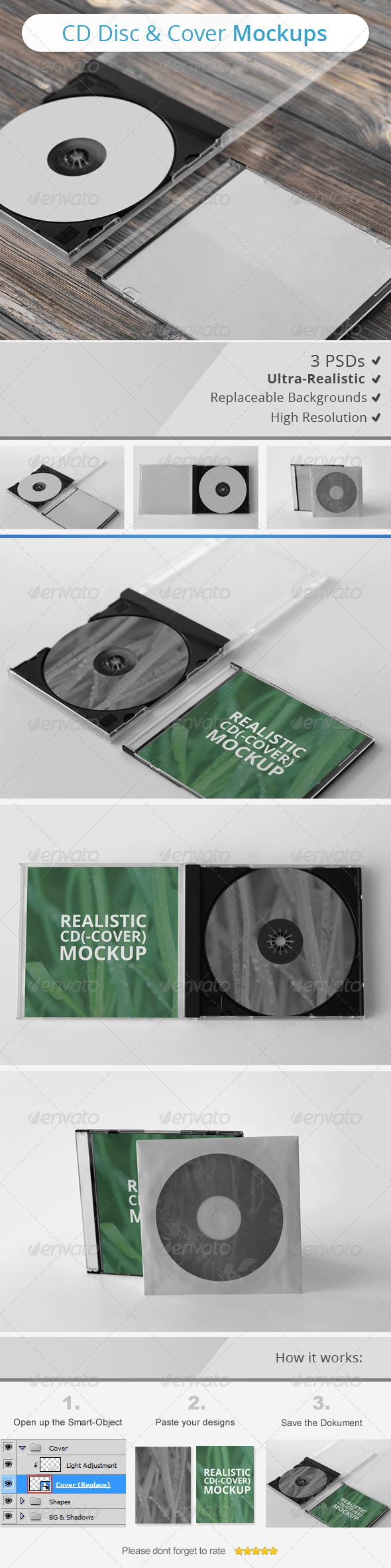 GraphicRiver CD Disc & Cover Mockups 7255730 GraphicRiver CD Disc & Cover Mockups 7255730