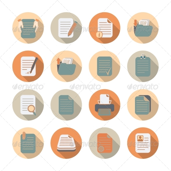 Documents Files and Folders Icons Set (Web)