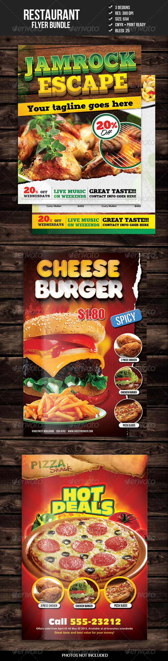 GraphicRiver Restaurant Flyer Bundle 7258283 GraphicRiver Restaurant Flyer Bundle 7258283