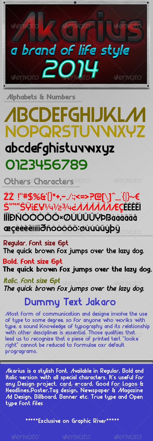 GraphicRiver Akarius Font 7258326 GraphicRiver Akarius Font 7258326