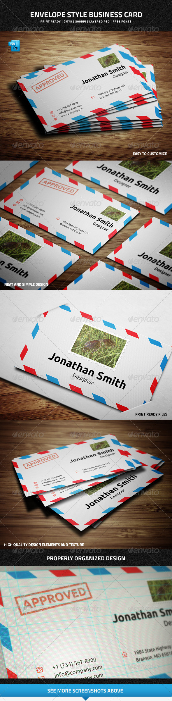 GraphicRiver Envelope Style Business Card 7225817 GraphicRiver Envelope Style Business Card 7225817