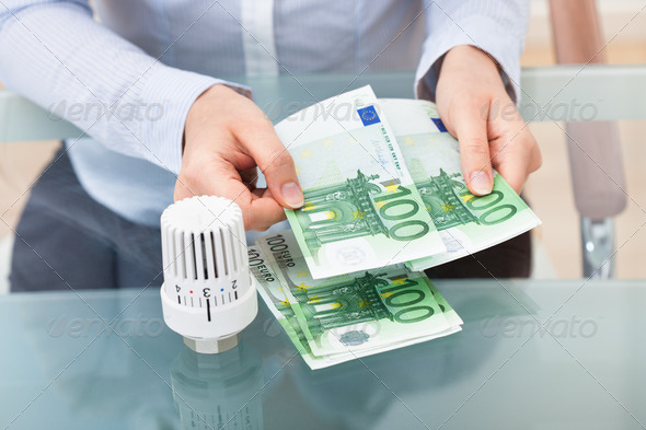 Businessperson With Valve Counting Money (Misc) Photo Download