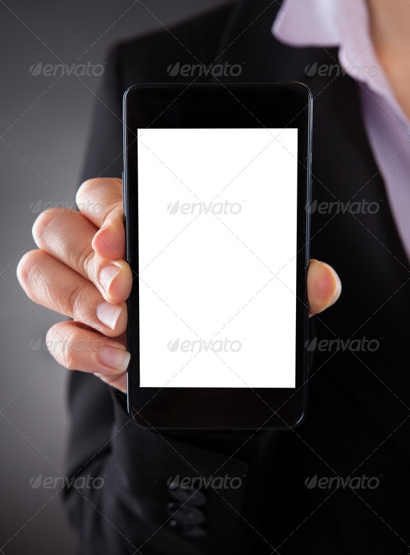 Businessperson Showing Mobile Phone (Misc) Photo Download