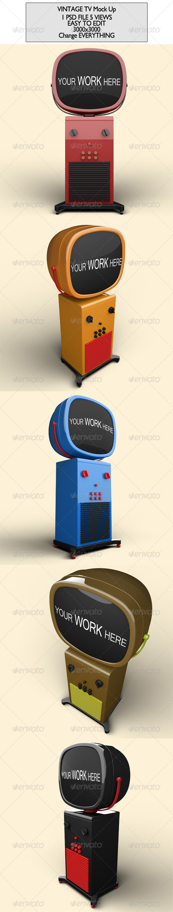 GraphicRiver Vintage Tv Mock Up 7260112 GraphicRiver Vintage Tv Mock Up 7260112