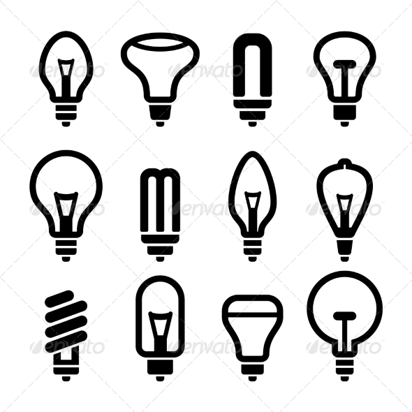 Light Bulbs Bulb Icon Set 2 Vector (Technology)