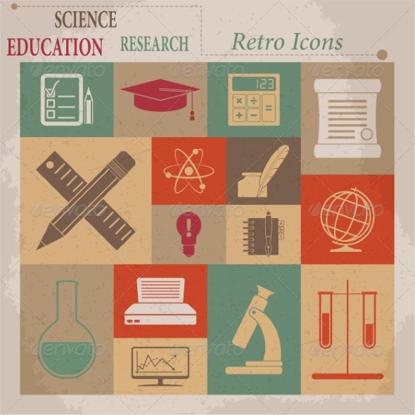 GraphicRiver School and Education Vector Flat Retro Icons 7261403 GraphicRiver School and Education Vector Flat Retro Icons 7261403