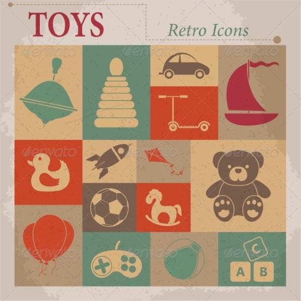 GraphicRiver Toys Vector Flat Icons 7261429 GraphicRiver Toys Vector Flat Icons 7261429