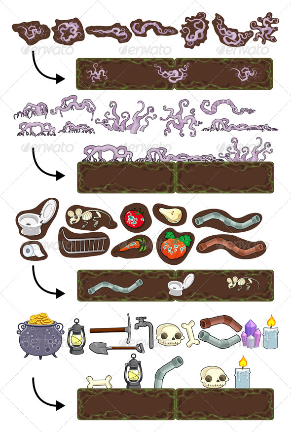 GraphicRiver Game elements in and on the ground 7261724 GraphicRiver Game elements in and on the ground 7261724
