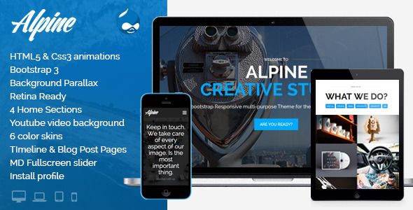 ThemeForest Alpine Responsive One Page Parallax Drupal Theme 7261738