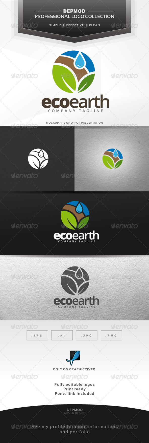 Eco Earth Logo - Nature Logo Templates