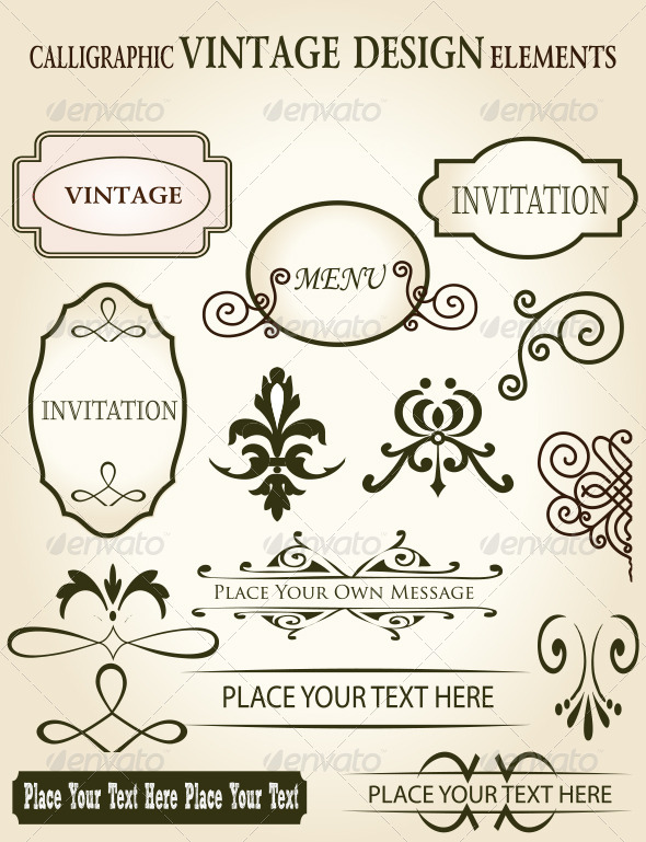 GraphicRiver Premium Calligraphic and Vintage Design Elements 7247130 GraphicRiver Premium Calligraphic and Vintage Design Elements 7247130