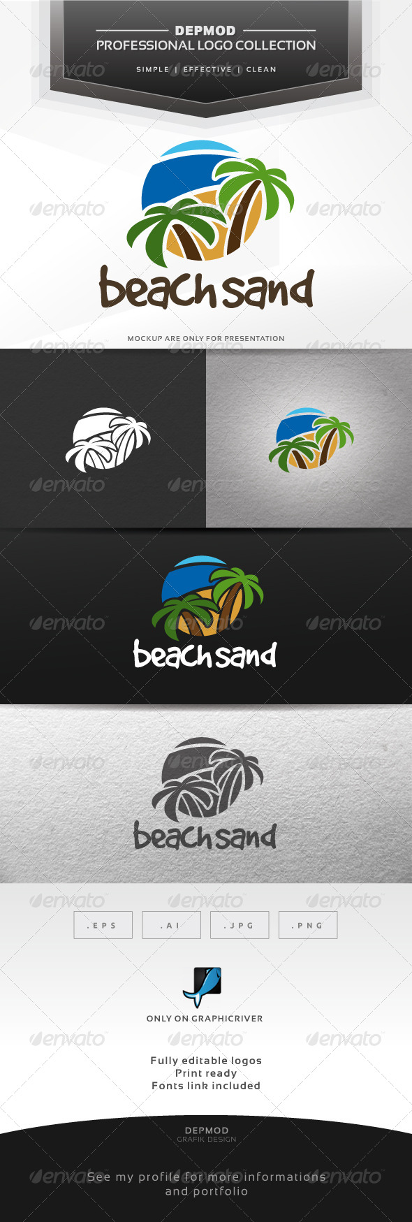 Beach Sand Logo - Nature Logo Templates