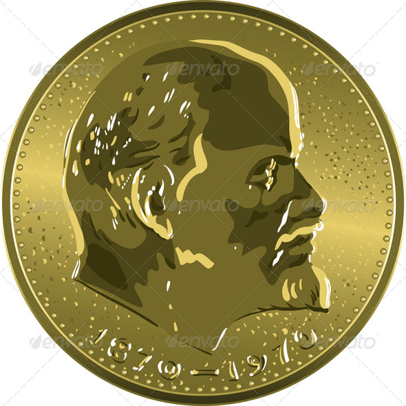 GraphicRiver Gold Coin Soviet Ruble with Lenin 7263847 GraphicRiver Gold Coin Soviet Ruble with Lenin 7263847