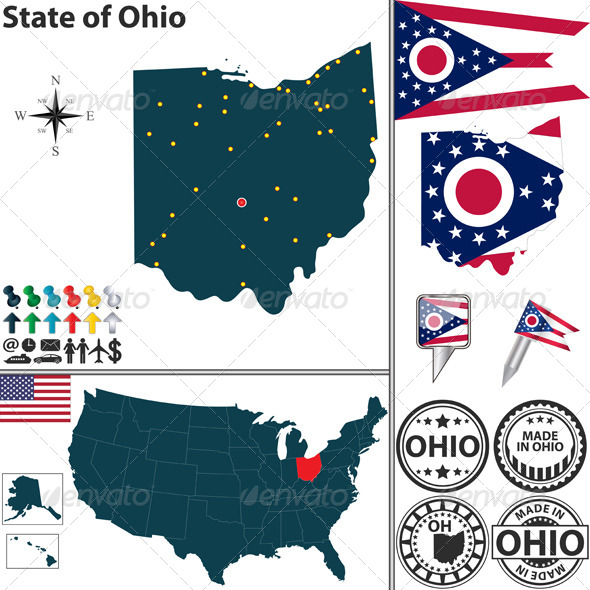 GraphicRiver Map of State Ohio USA 7263989 GraphicRiver Map of State Ohio USA 7263989