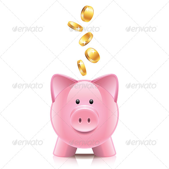 GraphicRiver Piggy Bank and Coins 7264810 GraphicRiver Piggy Bank and Coins 7264810