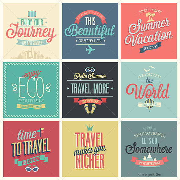 GraphicRiver Travel Set of Labels and Emblems 7264973 GraphicRiver Travel Set of Labels and Emblems 7264973