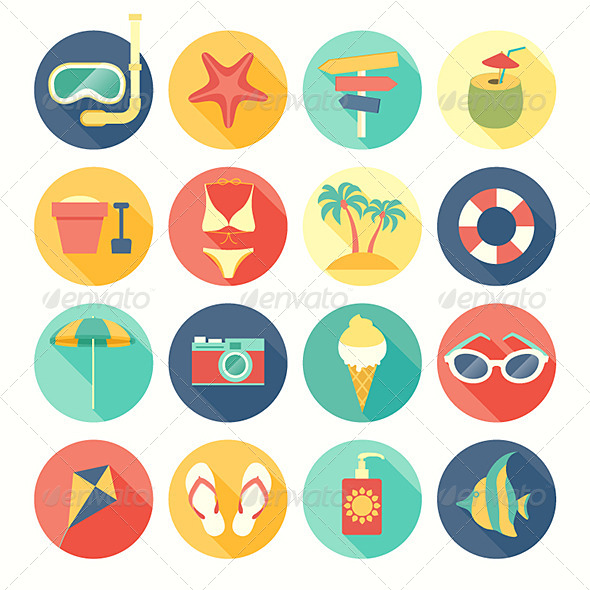 GraphicRiver Beach Icons Set 7265592 GraphicRiver Beach Icons Set 7265592