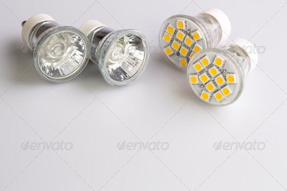 Modern LED bulbs with classic old bulbs (Misc) Photo Download