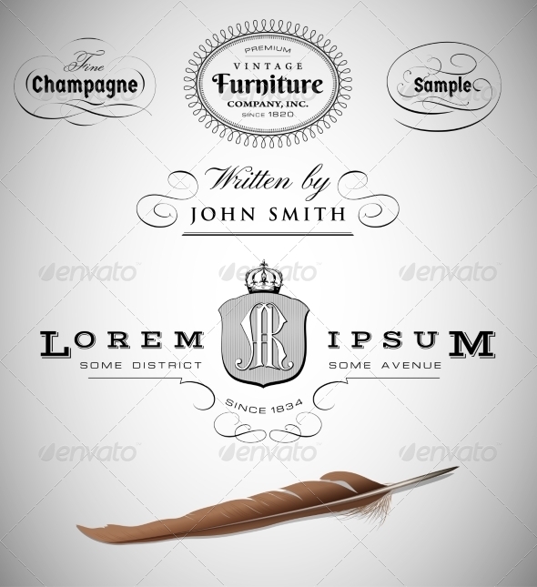 GraphicRiver vector set calligraphic design elements 7271433 GraphicRiver vector set calligraphic design elements 7271433