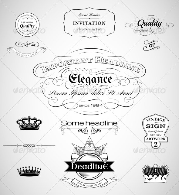 GraphicRiver calligraphic design elements 7271434 GraphicRiver calligraphic design elements 7271434