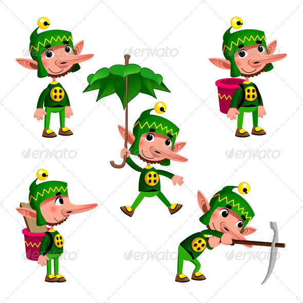 GraphicRiver Dwarf in Different Poses 7271676 GraphicRiver Dwarf in Different Poses 7271676