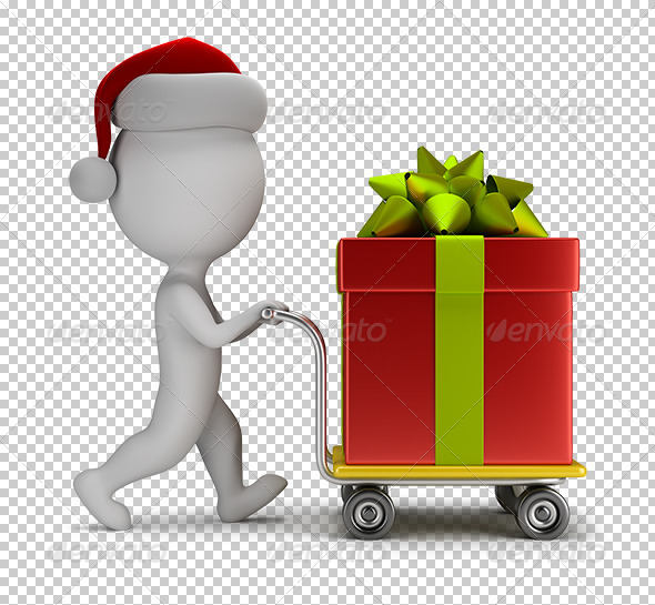 GraphicRiver 3D Small People Santa Carries a Gift 7244590 GraphicRiver 3D Small People Santa Carries a Gift 7244590