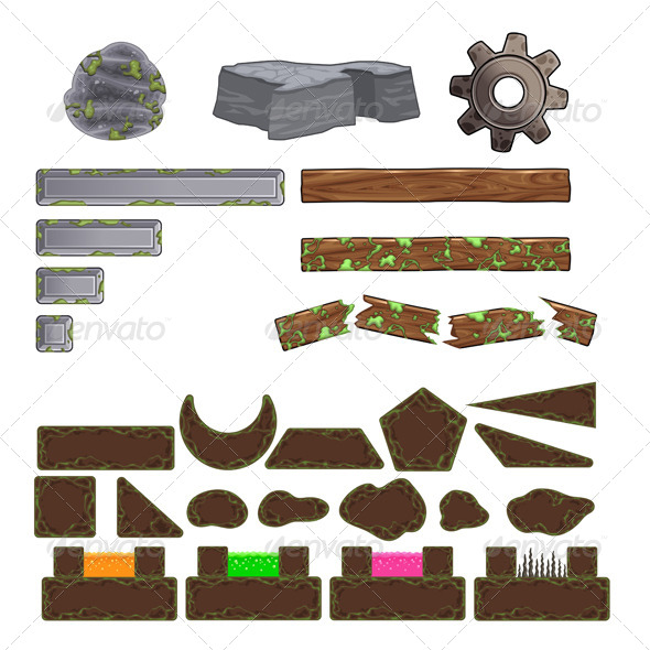 GraphicRiver Set of Game Elements Platforms and Objects 7272642 GraphicRiver Set of Game Elements Platforms and Objects 7272642