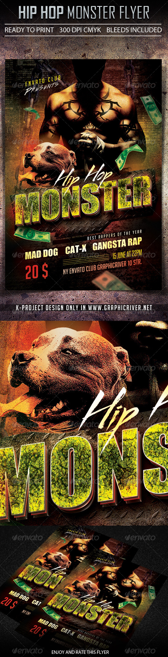 GraphicRiver Hip Hop Monster Flyer 7272660 GraphicRiver Hip Hop Monster Flyer 7272660