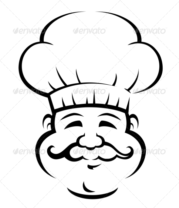 GraphicRiver Smiling Chef with a Large Curly Moustache 7272895 GraphicRiver Smiling Chef with a Large Curly Moustache 7272895