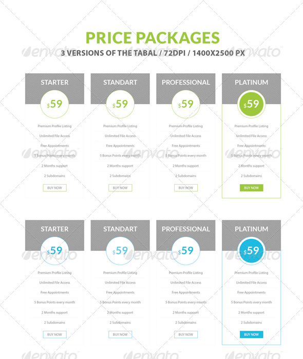 Clean Pricing Tables (Tables)