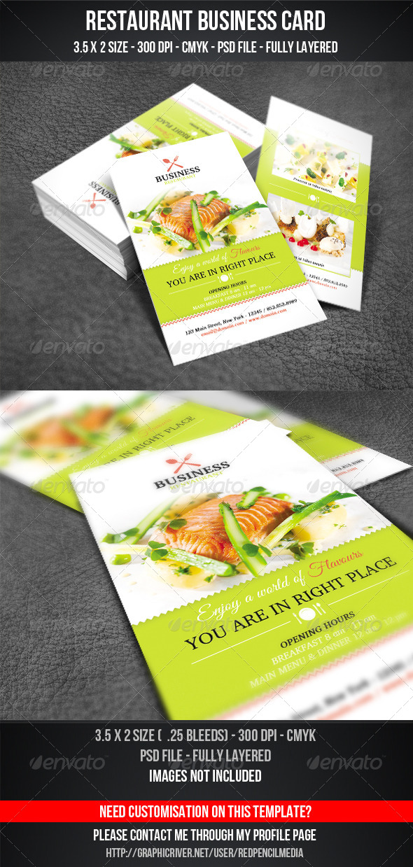 GraphicRiver Restaurant Business Card 7276407 GraphicRiver Restaurant Business Card 7276407