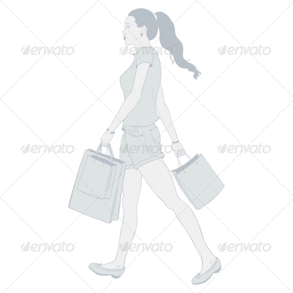 GraphicRiver Girl Shopping 7278690 GraphicRiver Girl Shopping 7278690