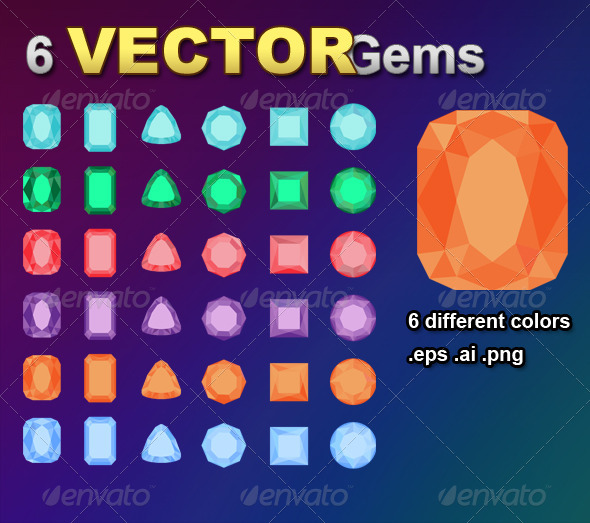 GraphicRiver 6 Flat Gems 7264721 GraphicRiver 6 Flat Gems 7264721