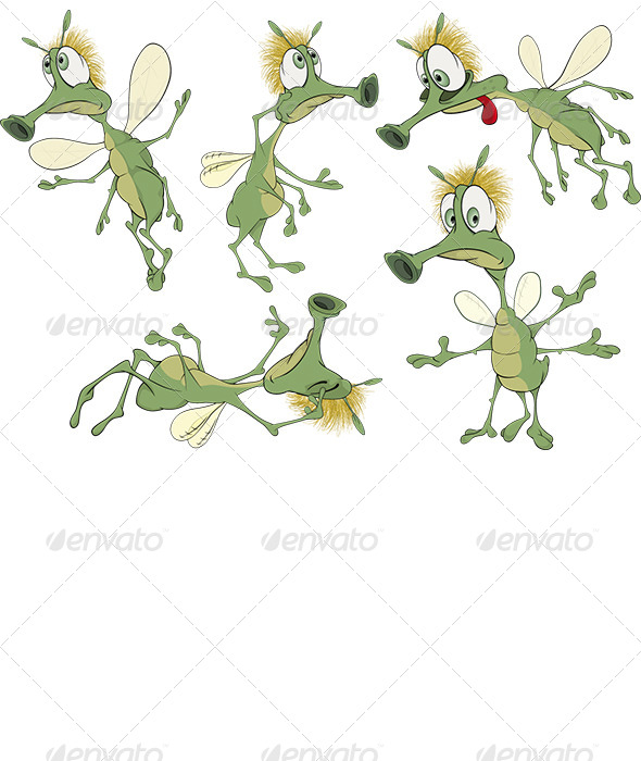 GraphicRiver Green Cartoon Insects 7281352 GraphicRiver Green Cartoon Insects 7281352