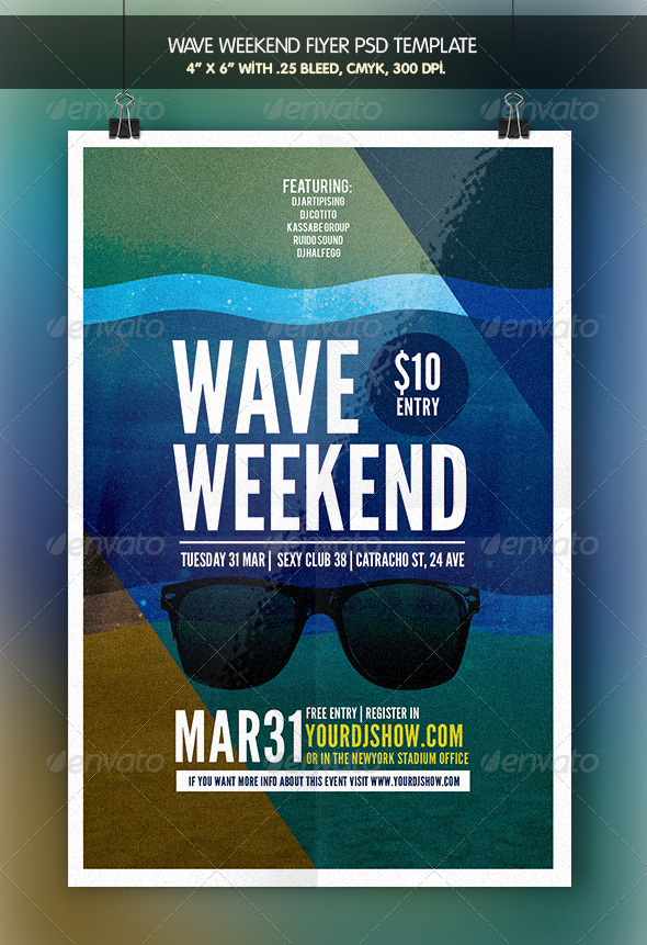 GraphicRiver Wave Weekend Flyer Template 7281508 GraphicRiver Wave Weekend Flyer Template 7281508