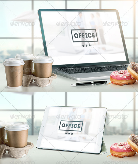 GraphicRiver Mock-Up Laptop and tablet PSD Office style 7255500 GraphicRiver Mock-Up Laptop and tablet PSD Office style 7255500