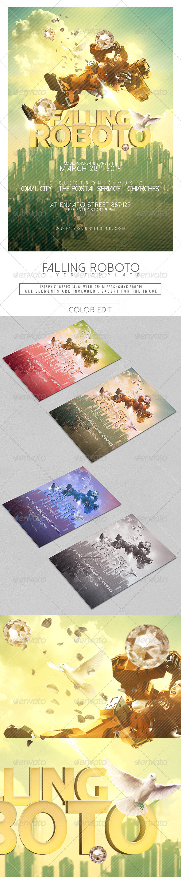 GraphicRiver Falling Roboto Flyer Template 7284325 GraphicRiver Falling Roboto Flyer Template 7284325