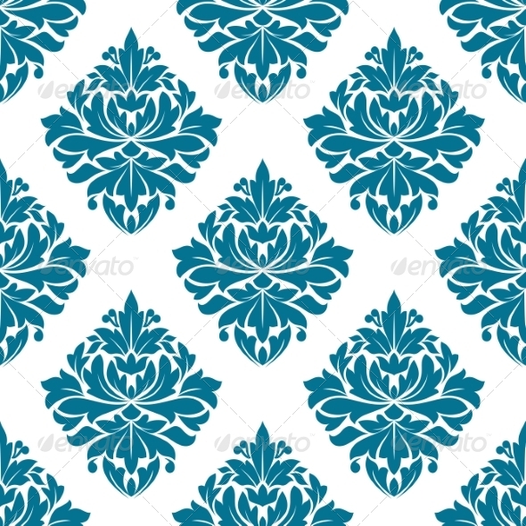 GraphicRiver Ornate Blue Damask Style Floral Pattern 7284858 GraphicRiver Ornate Blue Damask Style Floral Pattern 7284858