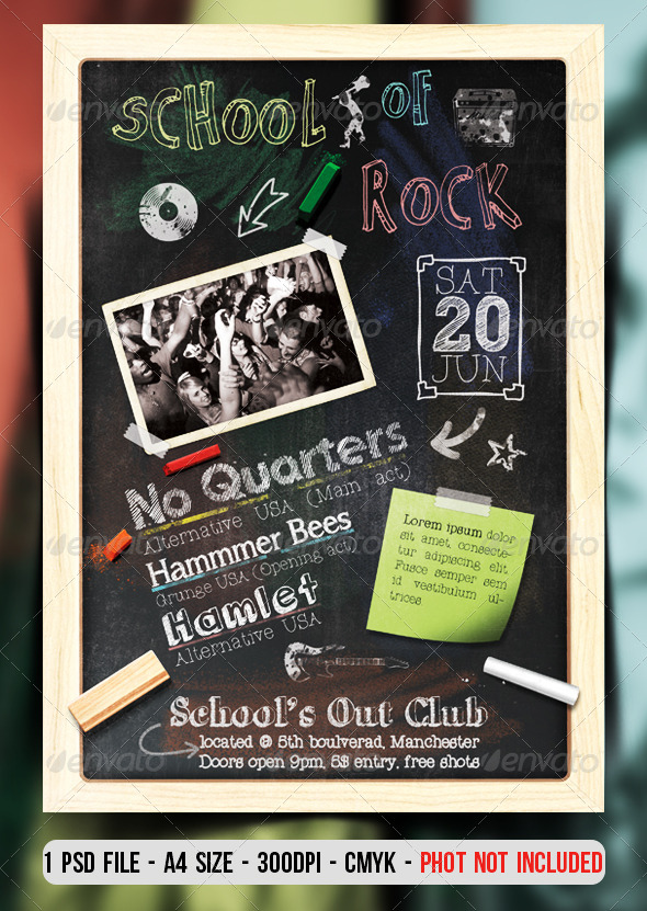 GraphicRiver School Of Rock Flyer Poster 7263864 GraphicRiver School Of Rock Flyer Poster 7263864